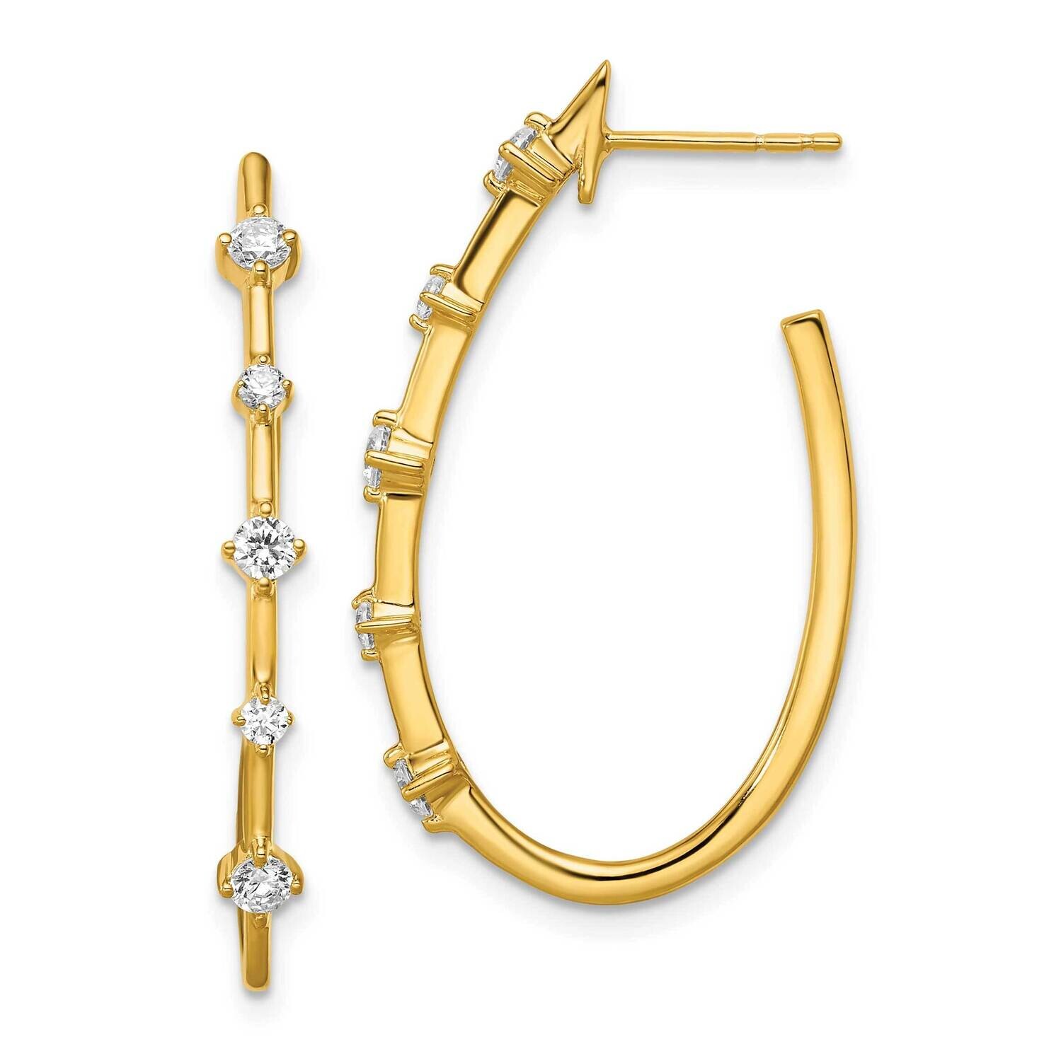 True Origin 1/2 Carat Diamond Vs/Si D E F Post Hoop Earrings 14k Gold EM8615-051-YAA