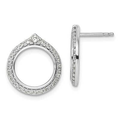 Diamond Post Earrings 14k White Gold EM9946-050-WA, MPN: EM9946-050-WA,