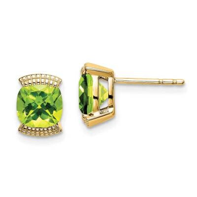 Peridot Post Earrings 14k Gold EM7080-PE-Y, MPN: EM7080-PE-Y, 191101839597