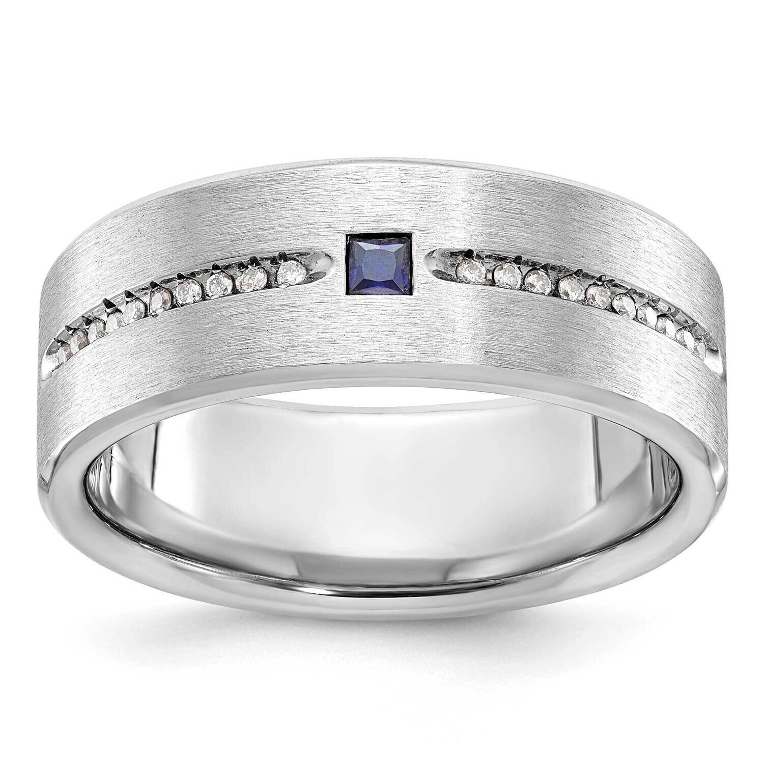 Ibgoodman Men&#39;s Satin Sapphire/Diamond Ring Mounting 14k White Gold B84637-4W by IBGoodman, MPN: B8…