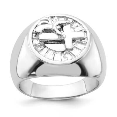 Men&#39;s CZ Cross Ring Sterling Silver JRS2866, MPN: JRS2866,