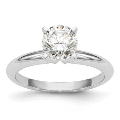 1.5 Carat Heavy-Weight Half-Round 4-Prong Round Solitaire Ring Mounting 14k White Gold KS4, MPN: KS…