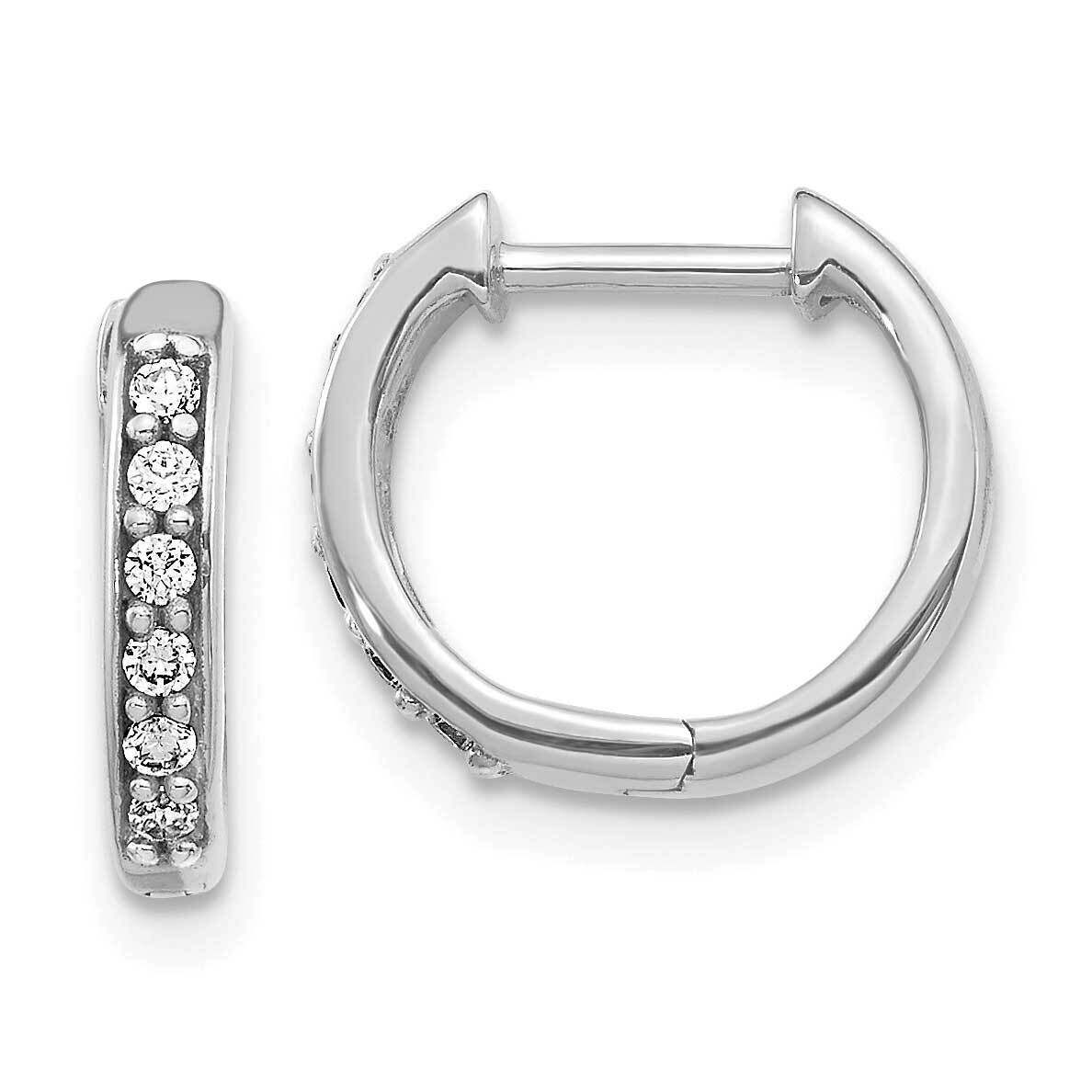 Diamond Hinged Hoop Earrings 10k White Gold EM4263-012-1WA, MPN: EM4263-012-1WA,
