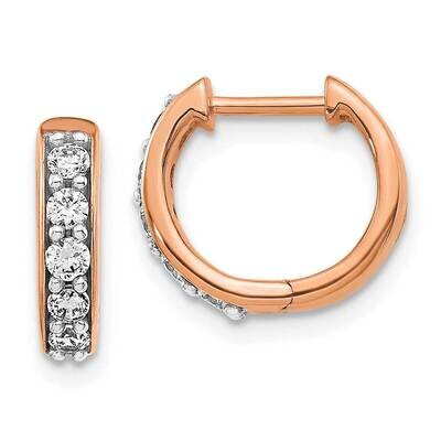 Diamond Hinged Hoop Earrings 14k Rose Gold EM4263-033-RA, MPN: EM4263-033-RA,