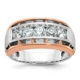 Ibgoodman Rose Gold Men&#39;s Polished Satin Cut-Out 5-Stone Ring Mounting 10k White Gold B64045-0WR by…