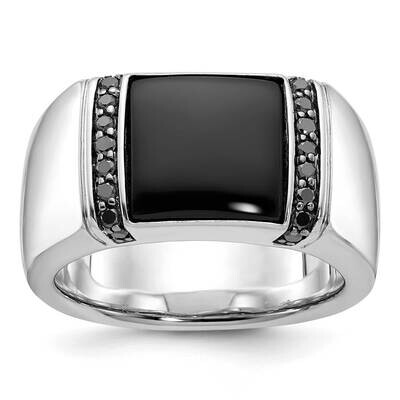 Ibgoodman Men&#39;s Onyx Diamond Ring Mounting 14k White Gold B84167-4W by IBGoodman, MPN: B84167-4W,