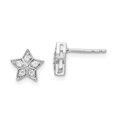 Diamond Star Post Earrings 14k White Gold EM6608-010-WA, MPN: EM6608-010-WA, 191101921629