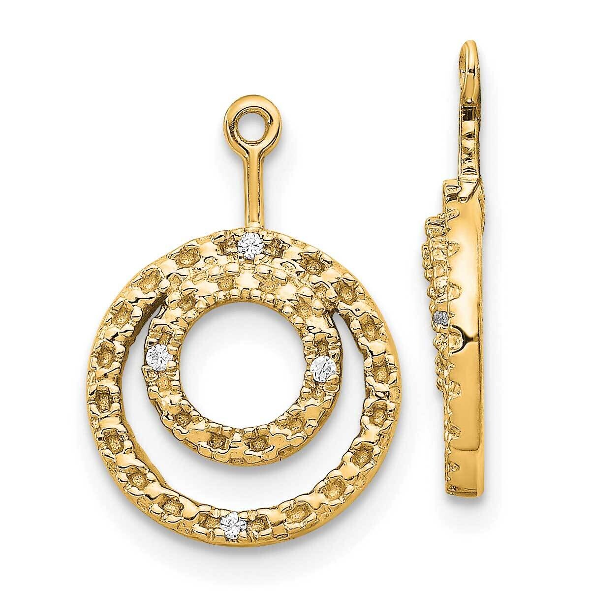 Double Circle Diamond Earring Jackets 14k Gold EJM5333-003-YA, MPN: EJM5333-003-YA,