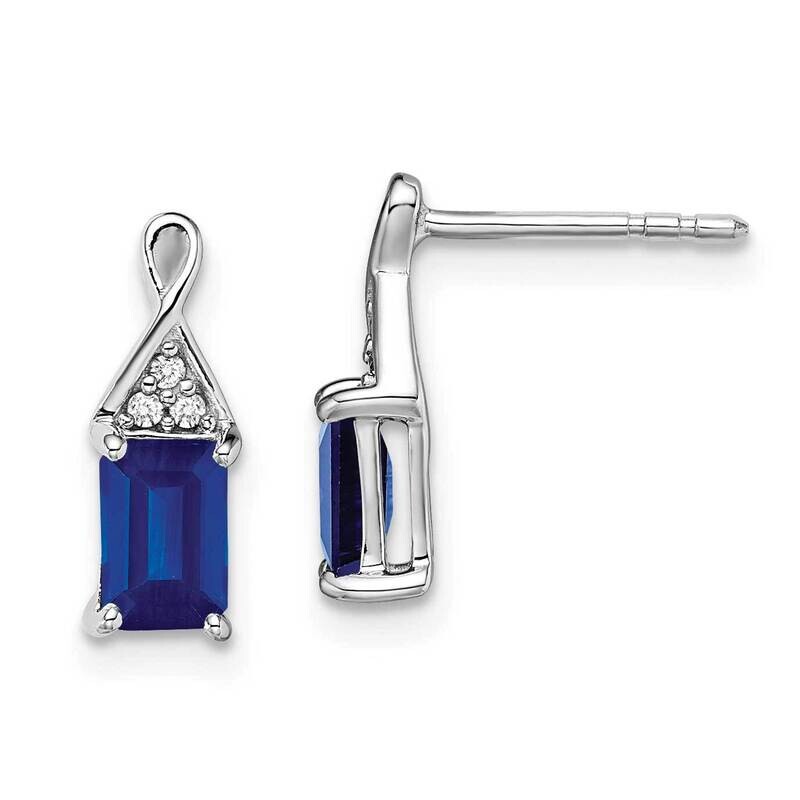 Sapphire Diamond Earrings 14k White Gold EM7187-SA-004-WA, MPN: EM7187-SA-004-WA, 191101841910