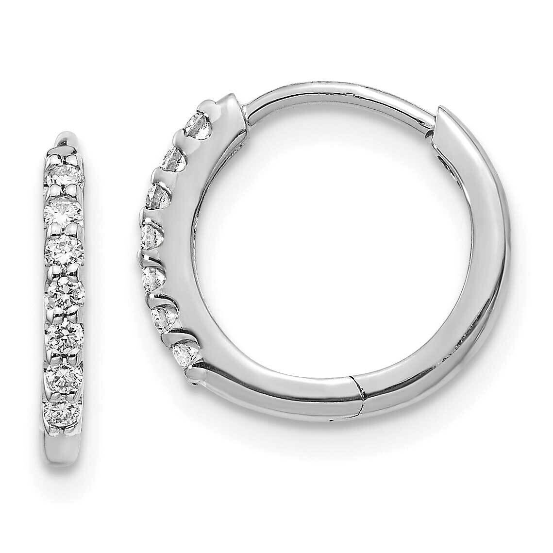 Diamond Hinged Hoop Earrings 10k White Gold EM5394-016-1WA, MPN: EM5394-016-1WA,
