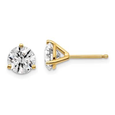 1 3/4 Carat Total Weight Round Si1/Si2 G H I Diamond 3 Prong Stud Post Earrings 14k Gold EM1007-150…
