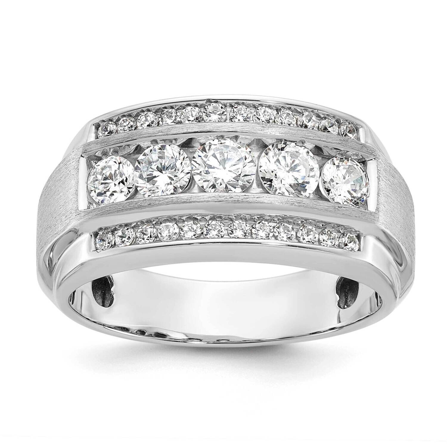 Ibgoodman Men&#39;s Polished &amp; Satin 3-Row Ring Mounting 14k White Gold B64099-4W by IBGoodman, MPN: B6…