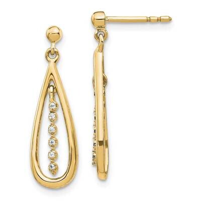 Diamond Teardrop Post Earrings 10k Gold EM5563-004-1YA, MPN: EM5563-004-1YA,
