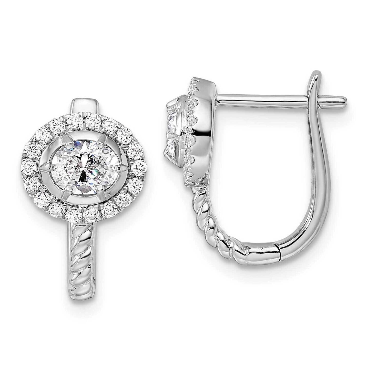 Diamond Hinged Hoop Earrings 14k White Gold EM9658-087-WAA, MPN: EM9658-087-WAA, 883957878836