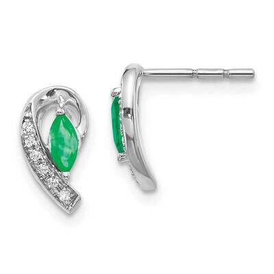 1/20Ct Diamond Emerald Earrings 10k White Gold EM5592-EM-005-1WA, MPN: EM5592-EM-005-1WA, 191101833…