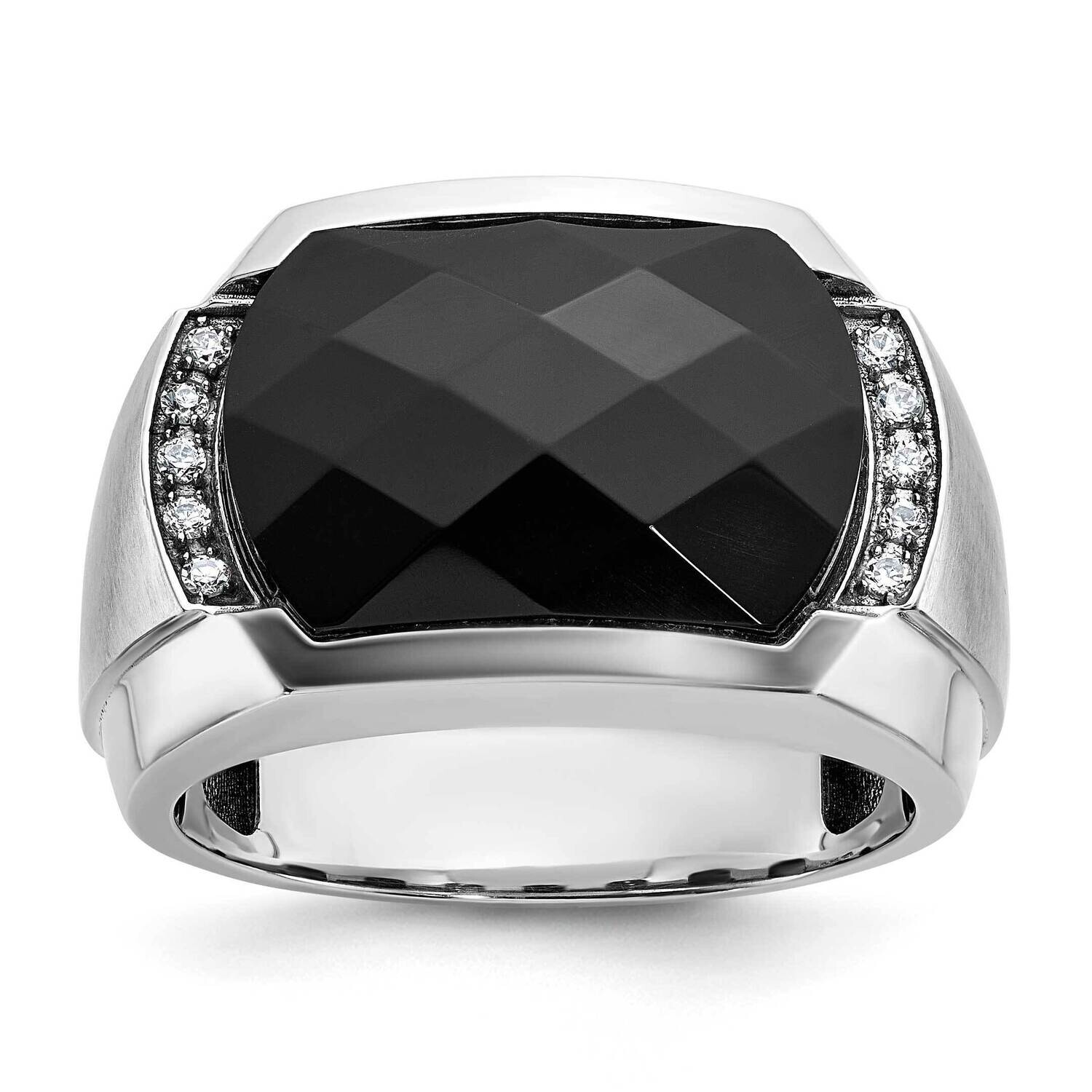 Ibgoodman Men&#39;s Polished Satin Gemstone Ring Mounting 14k White Gold B84379-4W by IBGoodman, MPN: B…