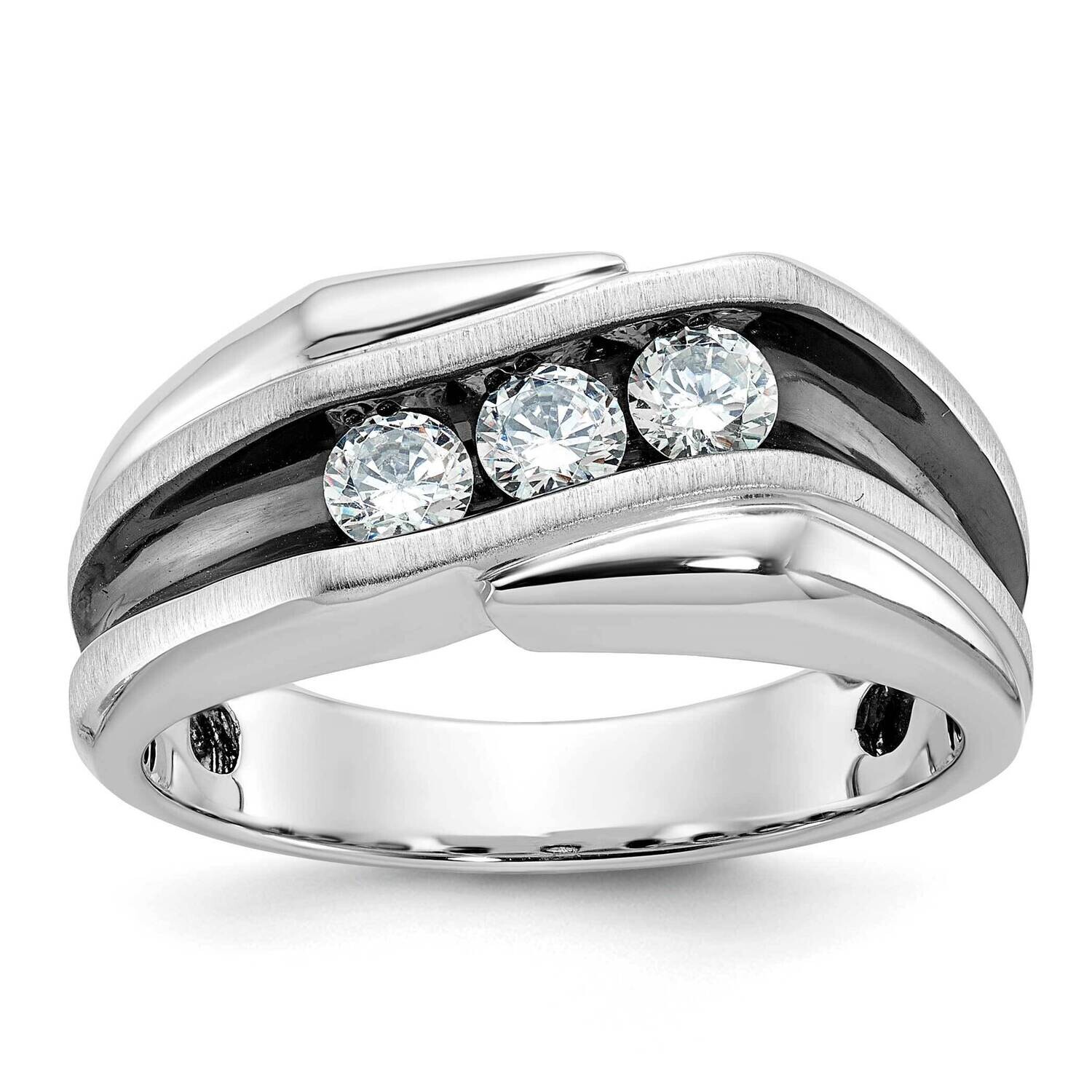 Ibgoodman Men&#39;s Polished Satin Diamond Ring Mounting 14k White Gold B64002-4W by IBGoodman, MPN: B6…