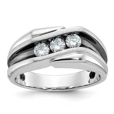 Ibgoodman Men&#39;s Polished Satin Diamond Ring Mounting 14k White Gold B64002-4W by IBGoodman, MPN: B6…