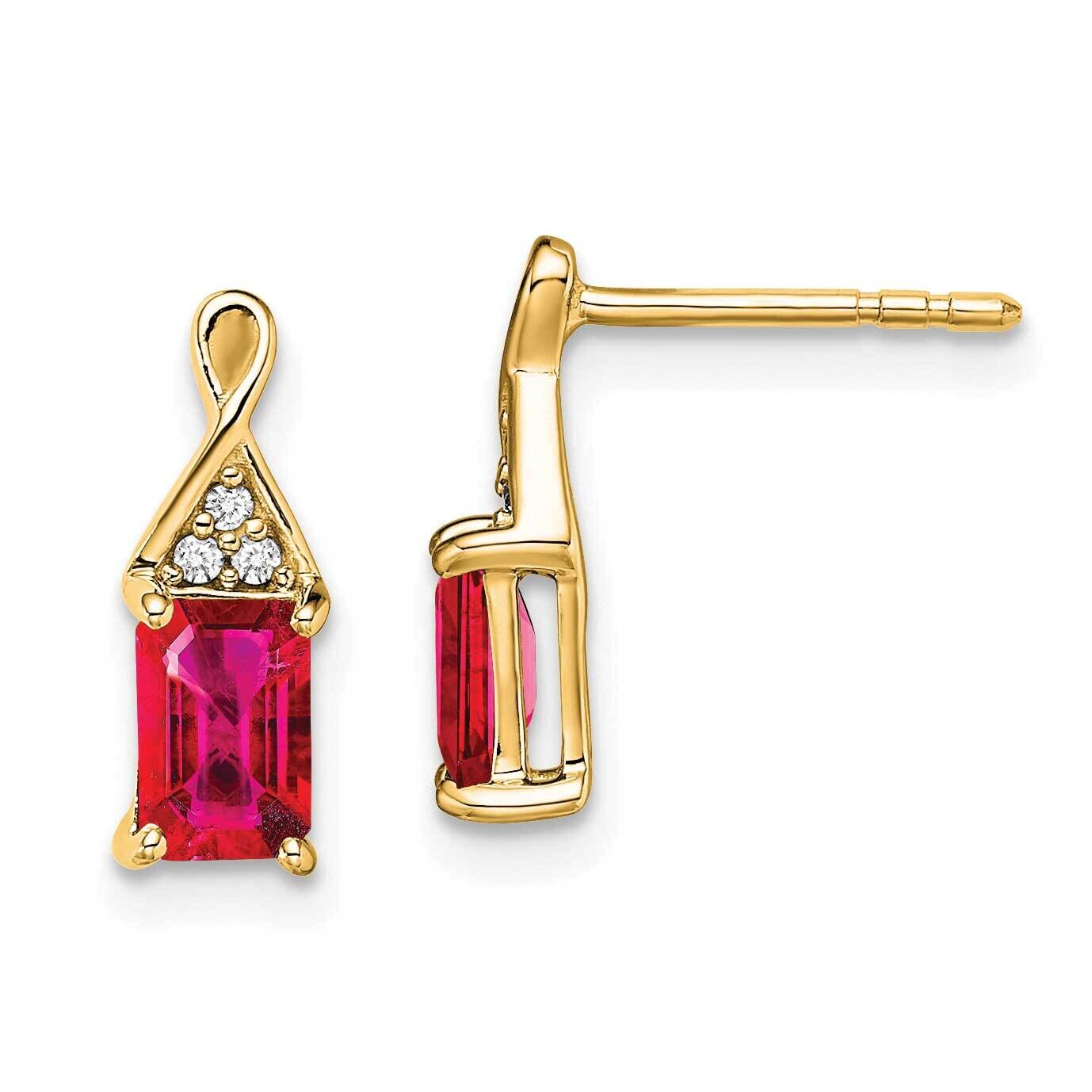 Ruby Diamond Earrings 14k Gold EM7187-RU-004-YA, MPN: EM7187-RU-004-YA, 191101841903