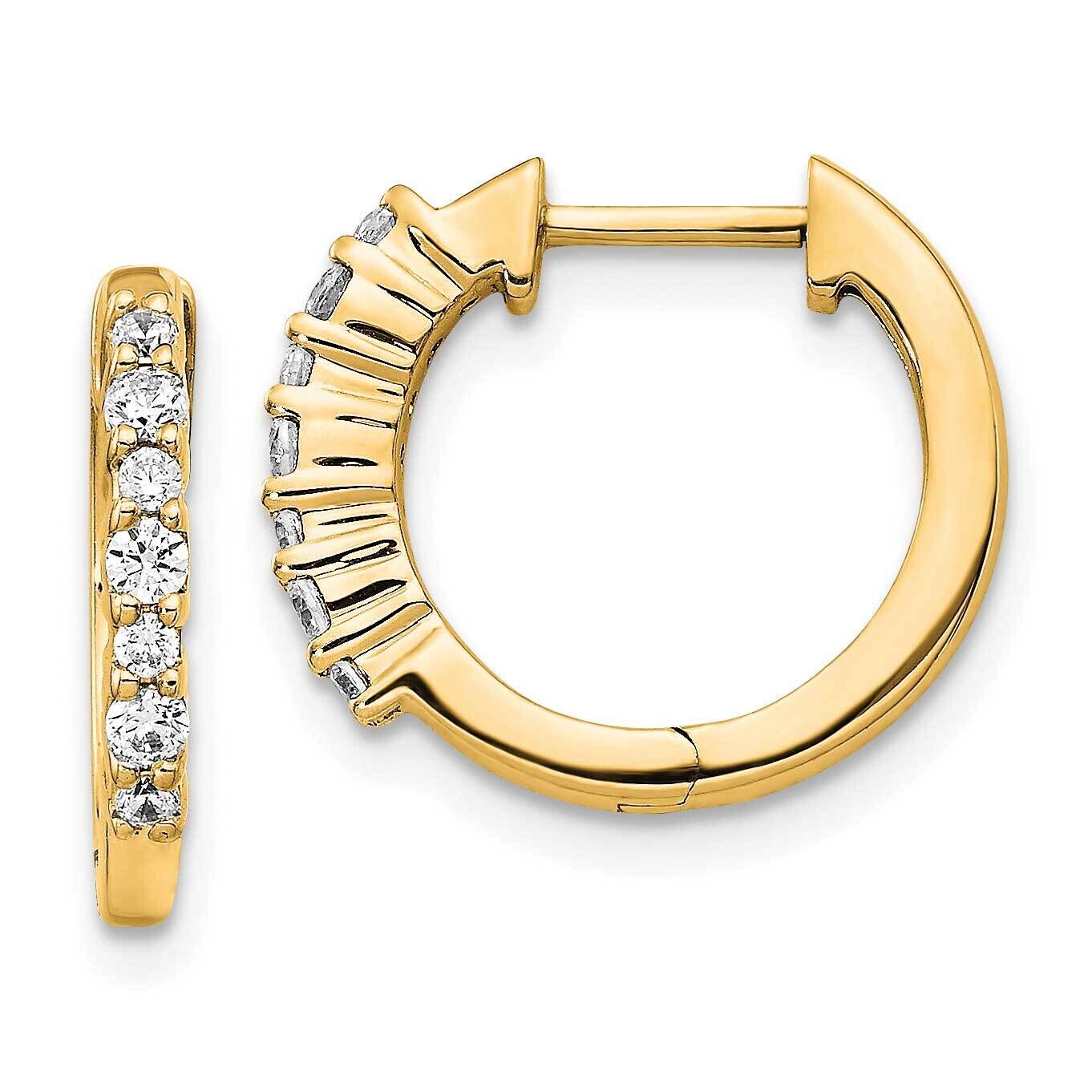 Diamond Hinged Hoop Earrings 10k Gold EM4258-025-1YA, MPN: EM4258-025-1YA,