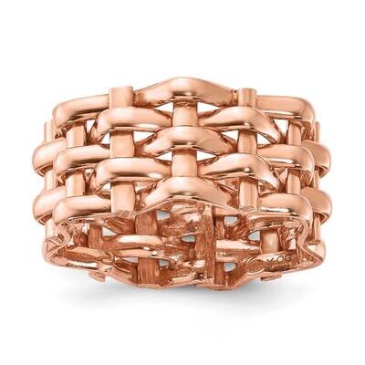 Rose-Tone 5 Row Woven Panther Ring Sterling Silver ANPANT5F002-RG, MPN: ANPANT5F002-RG, 191101218163