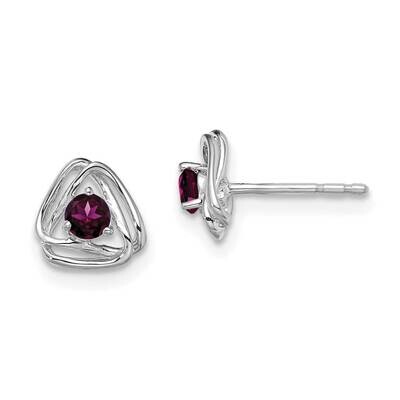 Rhodolite Garnet Post Earrings 14k White Gold EM7395-RG-W, MPN: EM7395-RG-W, 191101401572