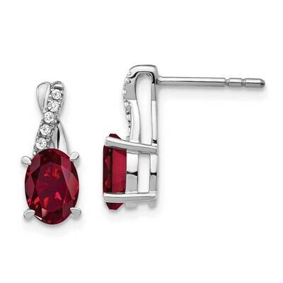 Ruby Diamond Earrings 14k White Gold EM4235-RU-006-WA, MPN: EM4235-RU-006-WA, 191101839115