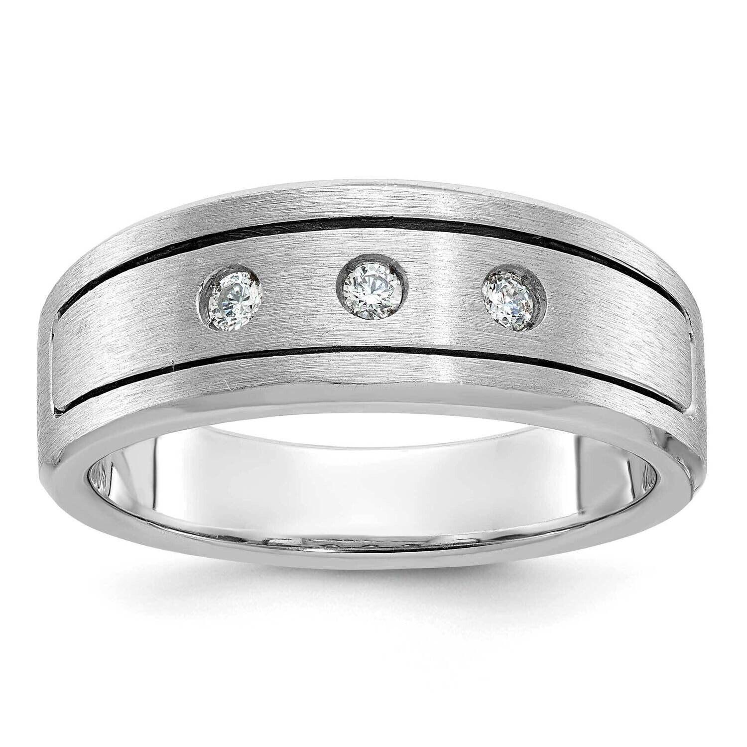 Ibgoodman Men&#39;s Polished Satin Diamond Ring Mounting 14k White Gold B63306-4W by IBGoodman, MPN: B6…