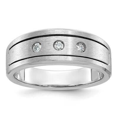 Ibgoodman Men&#39;s Polished Satin Diamond Ring Mounting 14k White Gold B63306-4W by IBGoodman, MPN: B6…