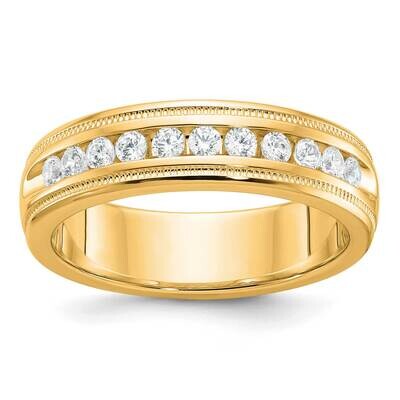 Ibgoodman Men&#39;s Polished Milgrain 11-Stone 1/2 Carat A Quality Diamond Ring 10k Gold B90514-0YA by …