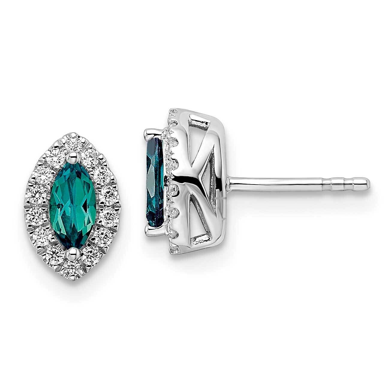 Diamond Created Alexandrite Post Earrings 14k White Gold EM9354-AX-020-WAA, MPN: EM9354-AX-020-WAA,…