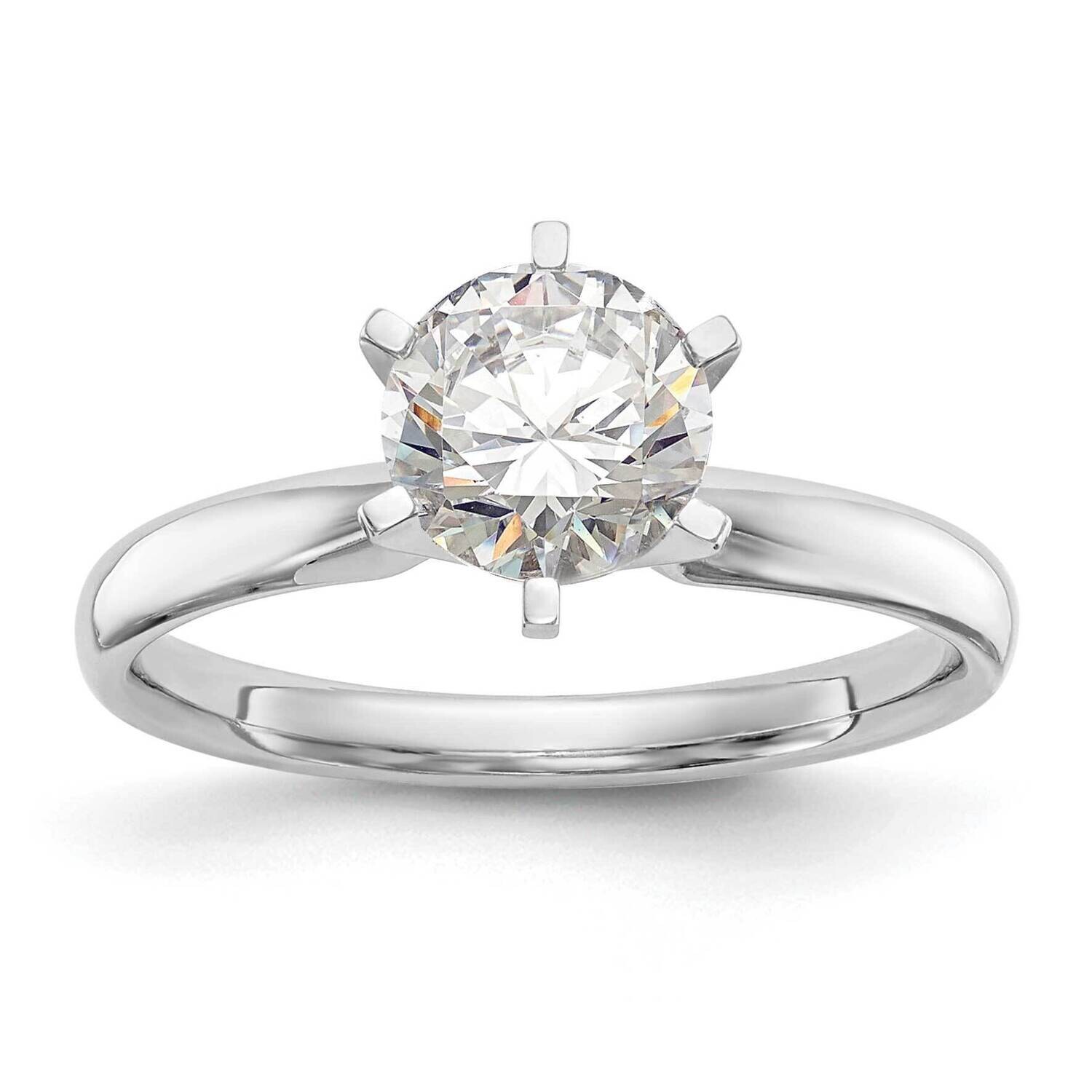 1/3 Carat Lightweight Comfort-Fit 6-Prong Round Solitaire Ring Mounting 14k White Gold KS49, MPN: K…