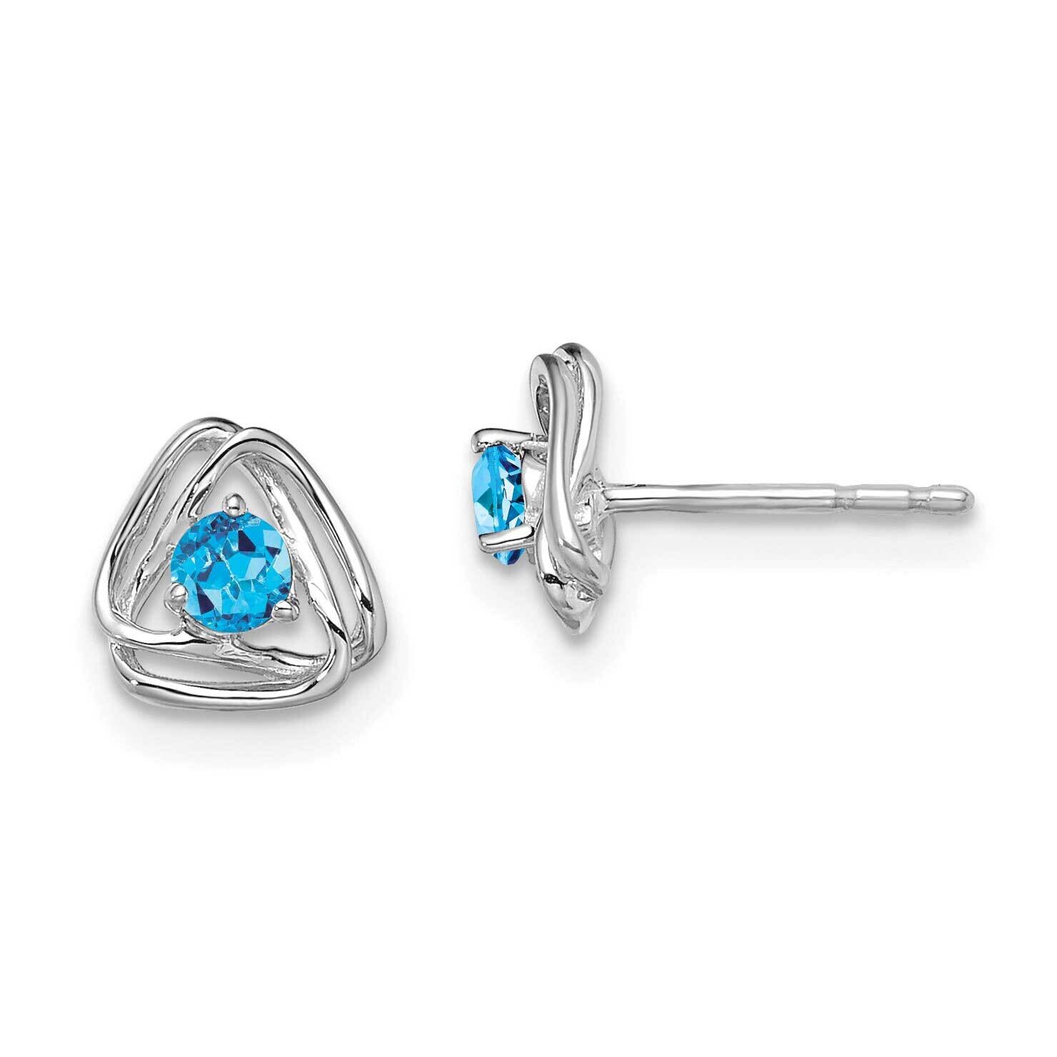 Blue Topaz Post Earrings 14k White Gold EM7395-BT-W, MPN: EM7395-BT-W, 191101401732
