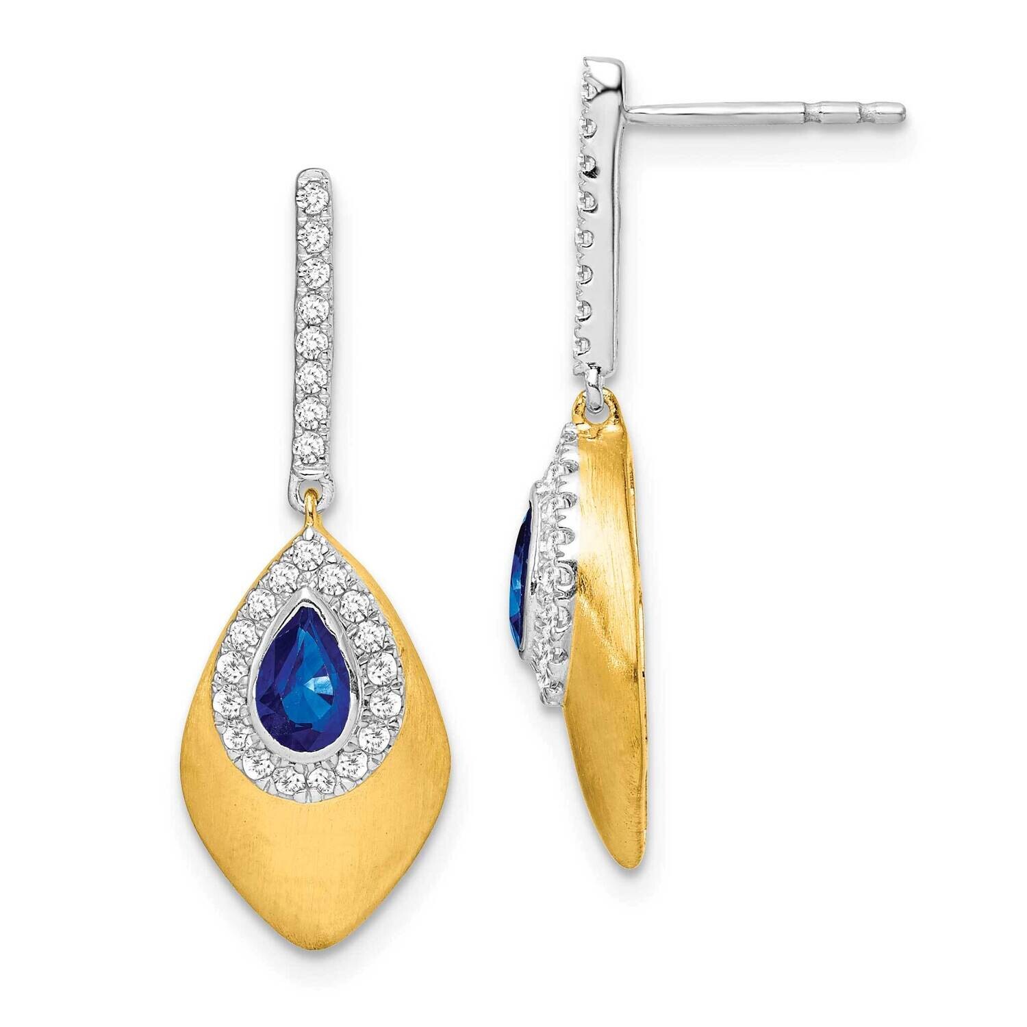 Sapphire Diamond Dangle Earrings 14k Two-Tone Gold EM7250-SA-025-YWA, MPN: EM7250-SA-025-YWA, 19110…