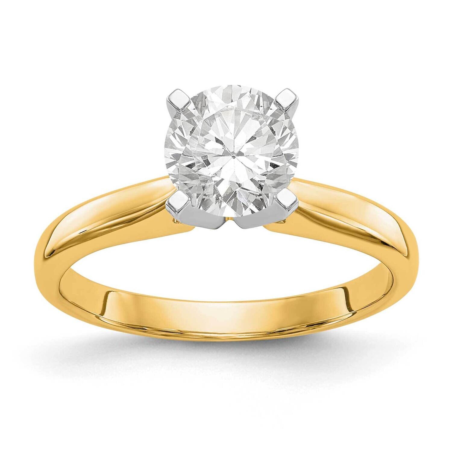 1/2 Carat Medium-Weight High Shoulder Airline Half-Round 4-Prong Round Solitaire Ring Mounting 14k Two-Tone Gold KS39