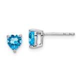 Heart Blue Topaz Earrings 14k White Gold EM7099-BT-W, MPN: EM7099-BT-W, 191101841118