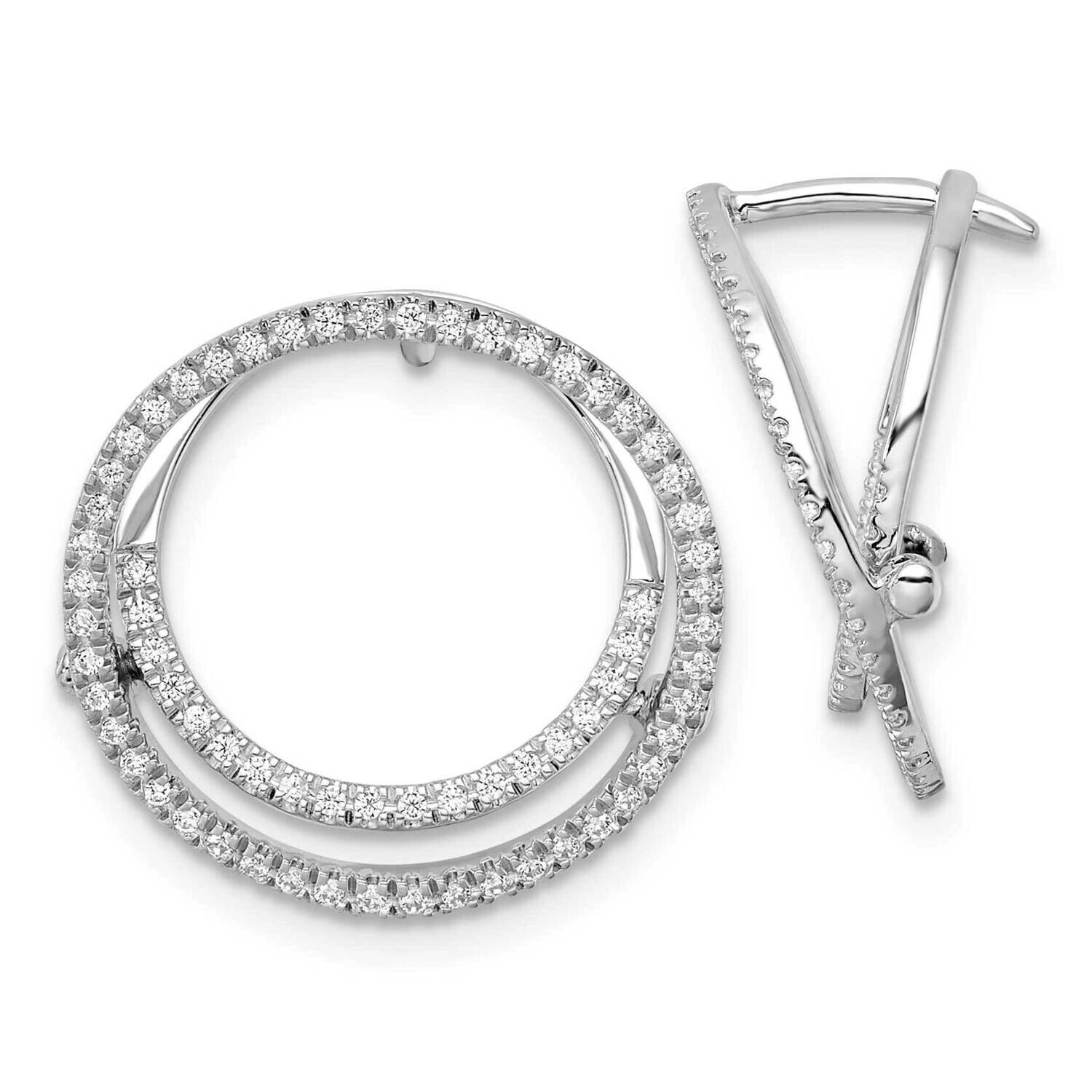 Diamond Circle Fashion Hinged Earrings 14k White Gold EM9187-040-WAA