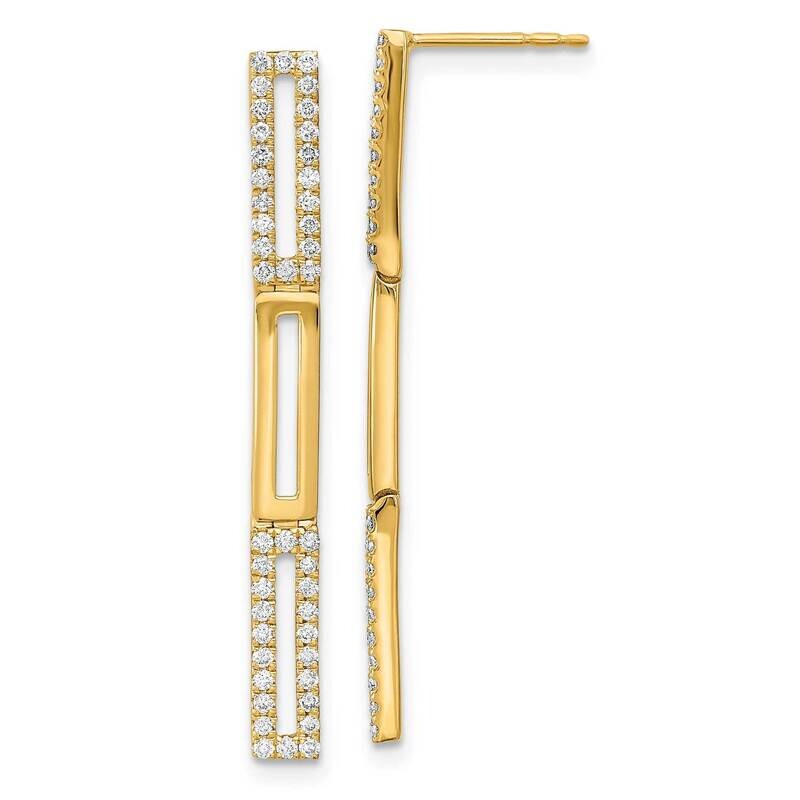 3 Rectangle Link Diamond Post Earrings 14k Polished Gold EM6852-044-YA