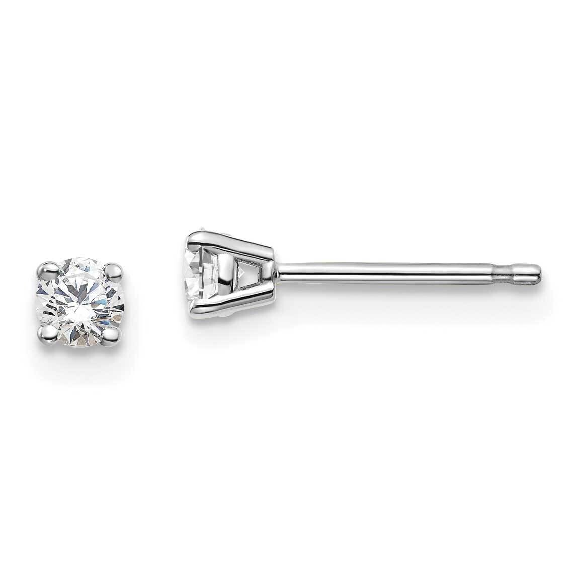 Round 4-Prong .20Ct. Diamond Stud Earrings 10k White Gold EM1006-020-1WA, MPN: EM1006-020-1WA,