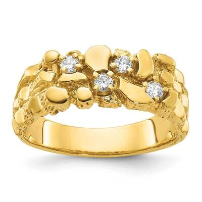 Ibgoodman Men&#39;s Polished Nugget Textured Ring Mounting 14k Gold B64213-4Y by IBGoodman, MPN: B64213…