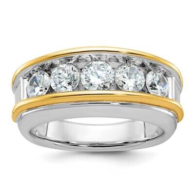 Ibgoodman Men&#39;s Polished 5-Stone Ring Mounting 14k Two-Tone Gold B64061-4WY by IBGoodman, MPN: B640…