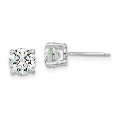 Diamonore CZ 6.5mm Stud Earrings Sterling Silver Rhodium-Plated EXS1784_DAWT-SSDM, MPN: EXS1784_DAW…
