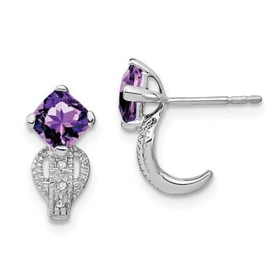 Amethyst Diamond Earrings 14k White Gold EM7086-AM-003-WA, MPN: EM7086-AM-003-WA, 191101839924