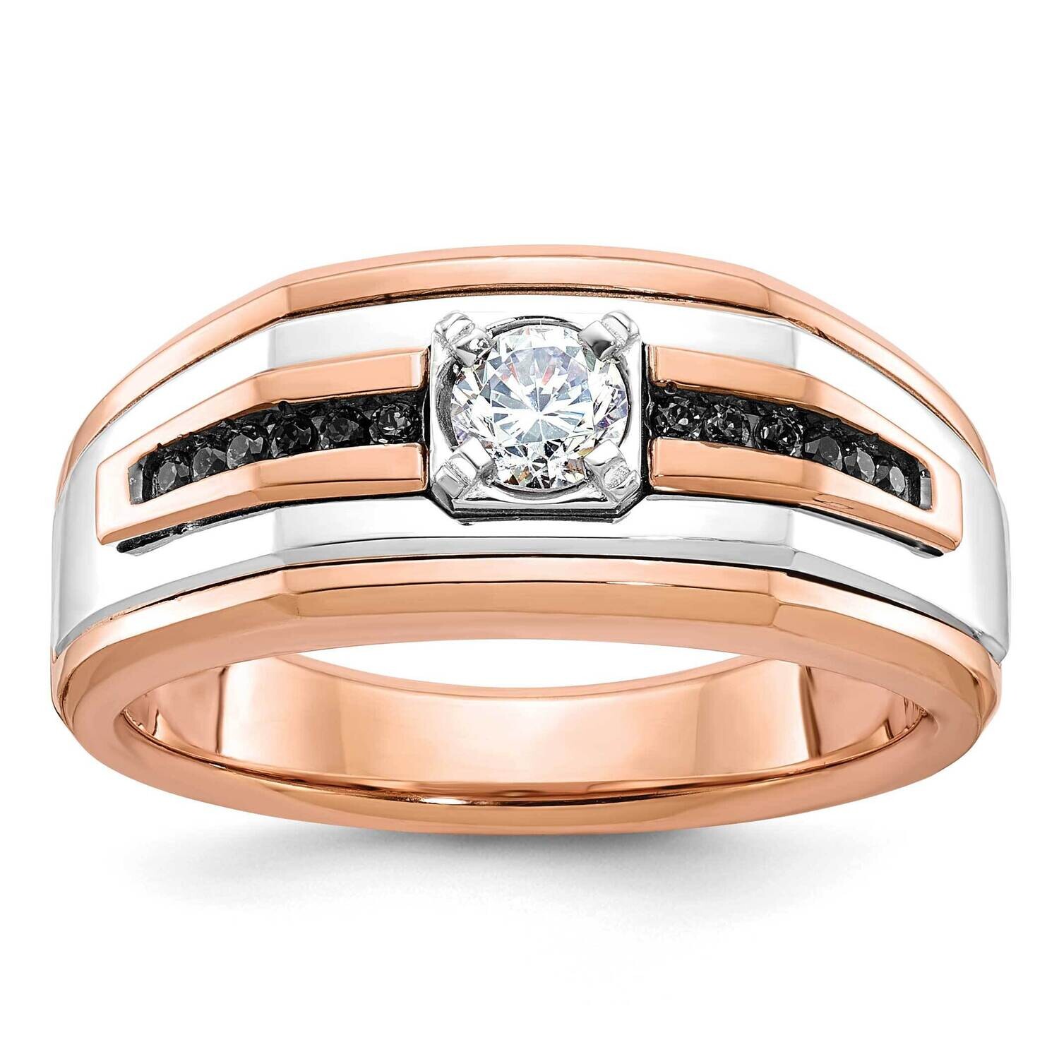 White/Rose Gold Ibgoodman Men&#39;s Diamond Ring Mounting 14k Two-Tone Gold B64029-4RW by IBGoodman, MP…