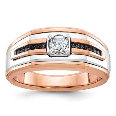White/Rose Gold Ibgoodman Men&#39;s Diamond Ring Mounting 14k Two-Tone Gold B64029-4RW by IBGoodman, MP…