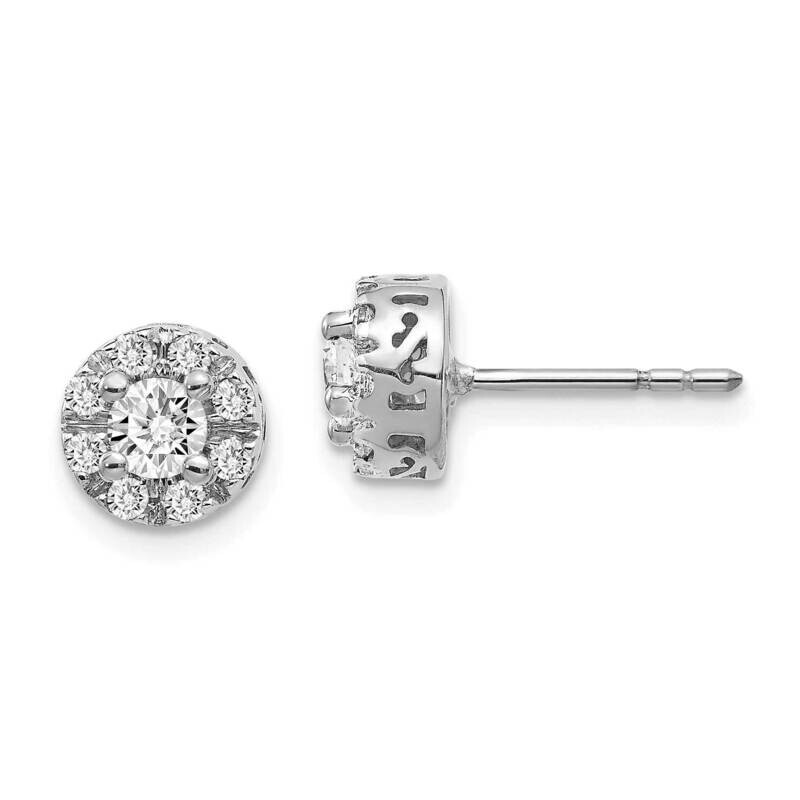 Diamond Semi-Mount Stud Earrings 14k White Gold EM5484-025-WA