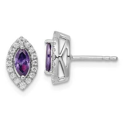 Diamond Amethyst Post Earrings 14k White Gold EM9354-AM-020-WAA, MPN: EM9354-AM-020-WAA, 8839578146…