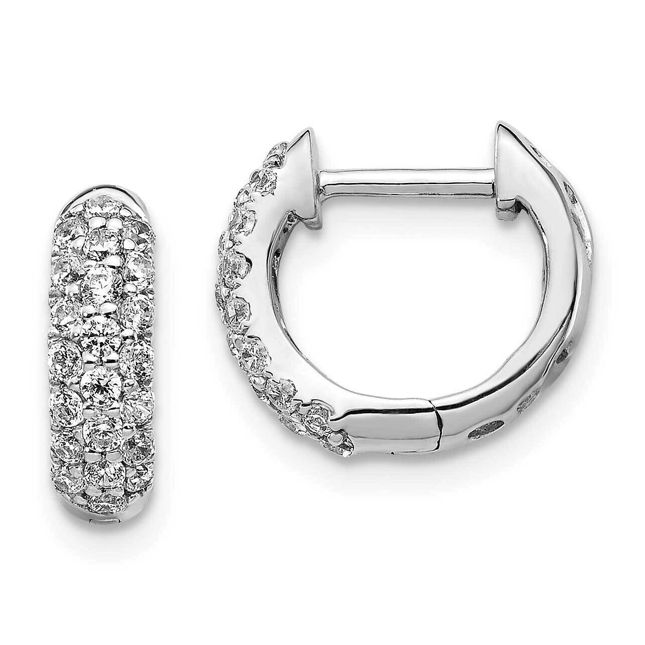 Diamond Hinged Hoop Earrings 10k White Gold EM5386-050-1WA