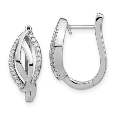 Diamond Hinged Hoop Earrings 14k White Gold EM6893-033-WA, MPN: EM6893-033-WA, 883957968421