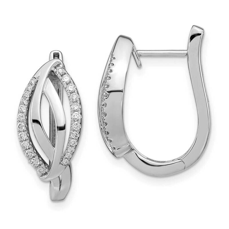 Diamond Hinged Hoop Earrings 14k White Gold EM6893-033-WA